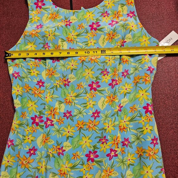 Maggy London Silk Vibrant Floral Maxi Dress 14 Sleeveless Back Cutout Tie Detail - Picture 6 of 11